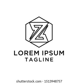 initial letter Z Hexagon logo template