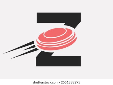 Initial Letter Z Hockey Puck Logo Vector Template