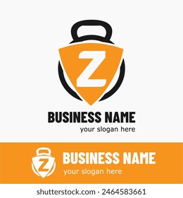 Initial Letter Z with Kettlebell for Gym, Fitness, Pilates, Exercise Sport Business Logo Idea