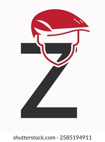 Initial Letter Z Labour Day Logo Concept With Safety Helmet Symbol Vector