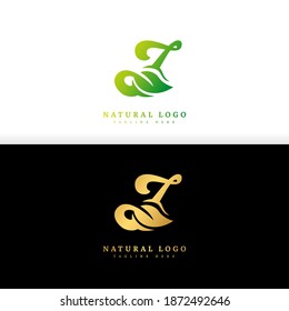 Initial letter Z with leaf logo vector concept element, letter Z logo with Organic leaf