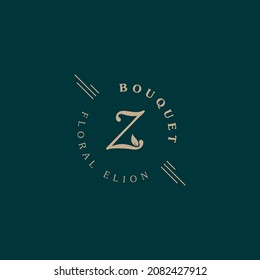Initial Letter Z and Leaf for Vintage Bouquet Logo Design Inspiration