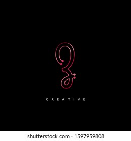 Initial Letter Z  line Logo Icon Abstract Techno line Vector Design Concept Red Color.
