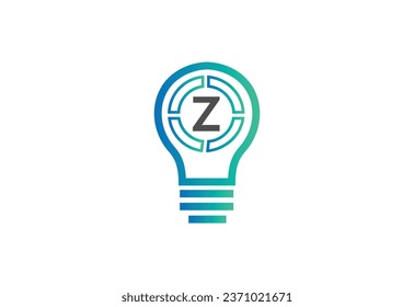 Initial letter Z logo with bulb