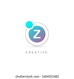 Initial Letter Z Logo with Circle element. Design Vector Illustration Template