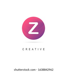 Initial Letter Z Logo With Circle, Creative Design Vector Circle Logo Template