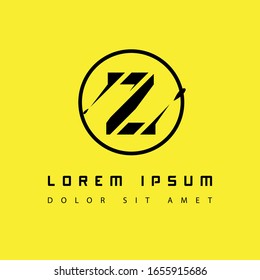 Initial Letter Z Logo with Cut off Design Template