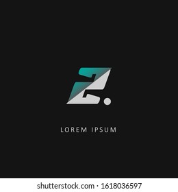 Initial Letter Z Logo with Cutted Design. Design vector illusttration logo template