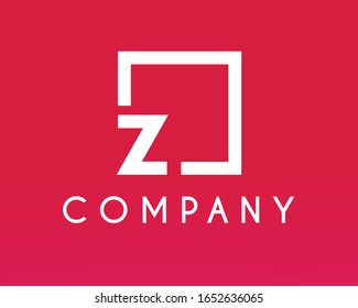 Plantilla de diseño del logotipo de carta inicial Z con caja