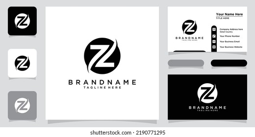 Initial Letter Z Logo Design vector Template. Creative Z Logo Design with business card design template