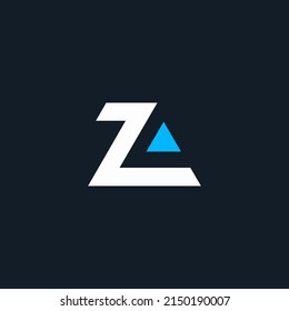 initial letter Z A logo flat