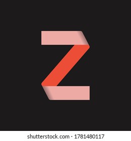 Initial Letter Z Logo with Folding Icon Concept. Creative Minimal Alphabet Emblem Design Template. Graphic Symbol for Corporate Business Identity.Creative Vector Graphic Element.