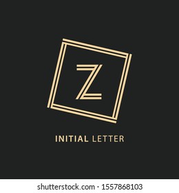 initial letter z logo with line square concept, design vector letter line template element