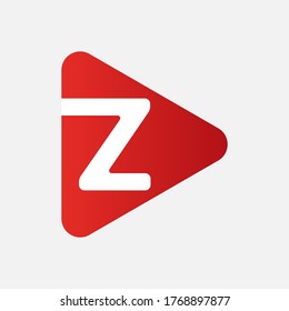 Logotipo de letra inicial Z con el concepto de icono de reproducción. Plantilla de diseño de Emblema de Alfabeto Mínimo Creativo. Símbolo gráfico para identidad empresarial.Elemento gráfico vectorial creativo.