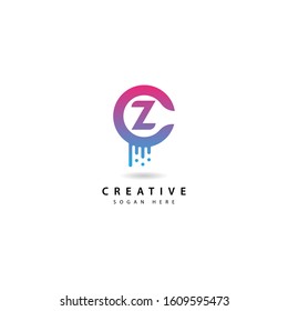 Initial letter Z logo with splash background  letter combination logo design for creative industry  web  business and company.