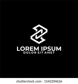 Initial letter Z logo template with modern geometric keychain or maze symbol in flat design monogram illustration