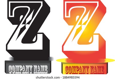 Initial Letter Z, Z Logo Template Vector Design black and blue color