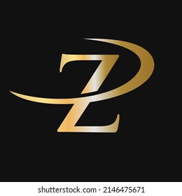 Initial Letter Z Logo Template Vector Icon Design. Z Letter Logotype Gold Color Luxury Sign Vector Concept