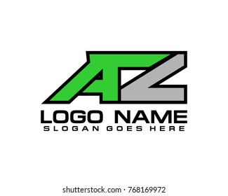 Initial letter A & Z logo template vector