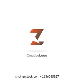 Initial Letter Z Logo truncated Design Vector Template