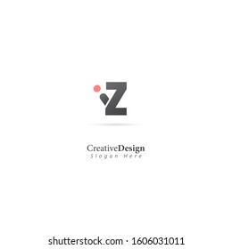 Initial Letter I Z Lowercase Logo Template. Design Vector Illustration