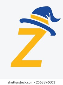 Initial Letter Z Magic Hat Logo Design Concept For Magic Fantasy Symbol