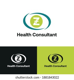 Initial letter Z with medical cross icon and loop care symbol for healthy hospital medicine logo design concept vector