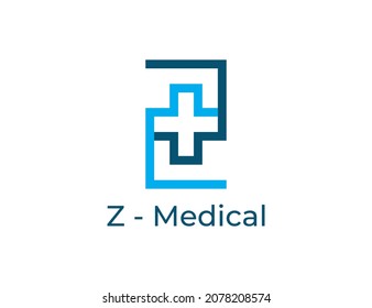 initial Letter Z Medical Logo Design. Health care Logo. Vector logo template