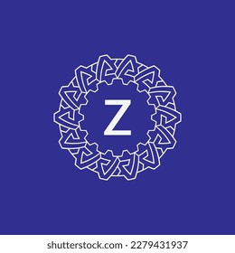 initial letter Z modern circle frame ornament lines unique pattern logo