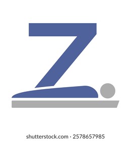 Initial Letter Z MRI Symbol Of Medical MRI Procedure Vector Template. Tomography Sign