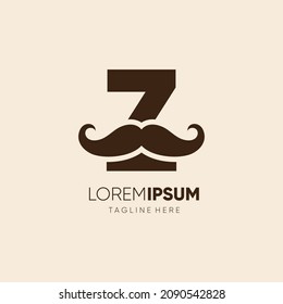 Initial Letter Z Mustache Logo Design Vector Icon Graphic Emblem Illustration