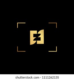 Initial letter Z NZ ZN minimalist art monogram shape logo, gold color on black background