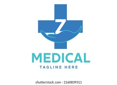 Initial letter Z on medical cross icon for healthy, health care, and medicine logo design