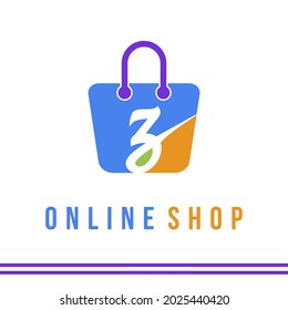 Initial Letter Z on Shopping Bag Icon for Simple Modern Online Shop Business Logo Template. E Commerce Online Marketplace  and Online Store Logo Vector Design Concept Idea