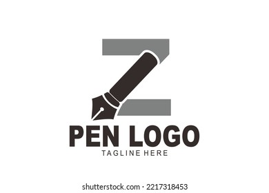 logotipo inicial de la pluma de la letra Z