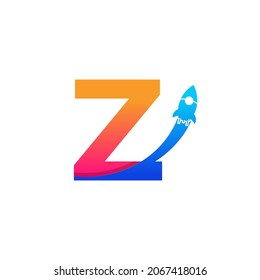 Initial Letter Z with Rocket Logo Icon Symbol. Good for Company, Travel, Start up and Logistic Logos