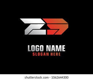 Initial letter Z S logo template vector