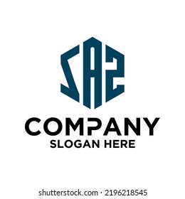 Initial letter Z A S logo vector design template