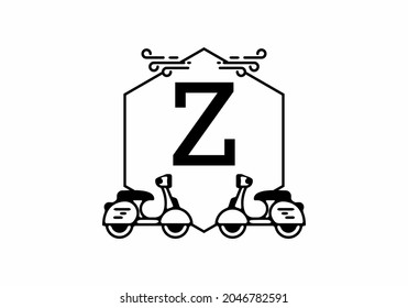 Letra inicial Z en el diseño del marco de la motocicleta