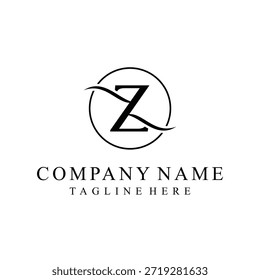Diseño inicial del logotipo del texto de la letra z serif, concepto de Vector de ícono dorado, Plantilla de Vector gráfico redondo