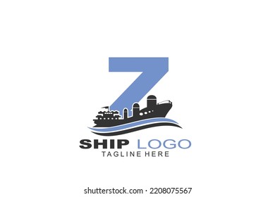 initial Letter Z ship logo