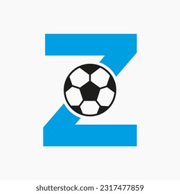 Initial Letter Z Soccer Logo. Football Logo Design Vector Template