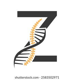 Initial Letter Z Spin Therapy Logo, Orthopedic Symbol For Medical and Healthcare Icon