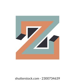 initial letter z in square Isometric style.