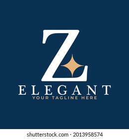 Diseño del logotipo de la letra inicial Z Star. Letra Z con combinación de iconos de estrella. Usable para logotipos de empresas y marcas.