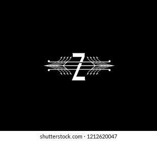 Initial Letter Z Swoosh Hooks Monogram Logo