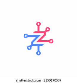 initial letter Z tech logo