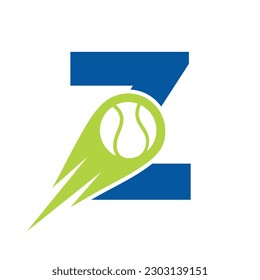 Initial Letter Z Tennis Club Logo Design Template. Tennis Sport Academy, Club Logo