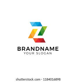 Initial Letter Z triangle logo design 