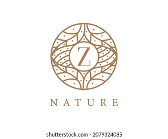 initial letter Z Tropical Leaf logo. Emblem Logo Vector illustrations. Vector Logo design for natural products, flower shop, cosmetics, ecology concepts, health, spa.